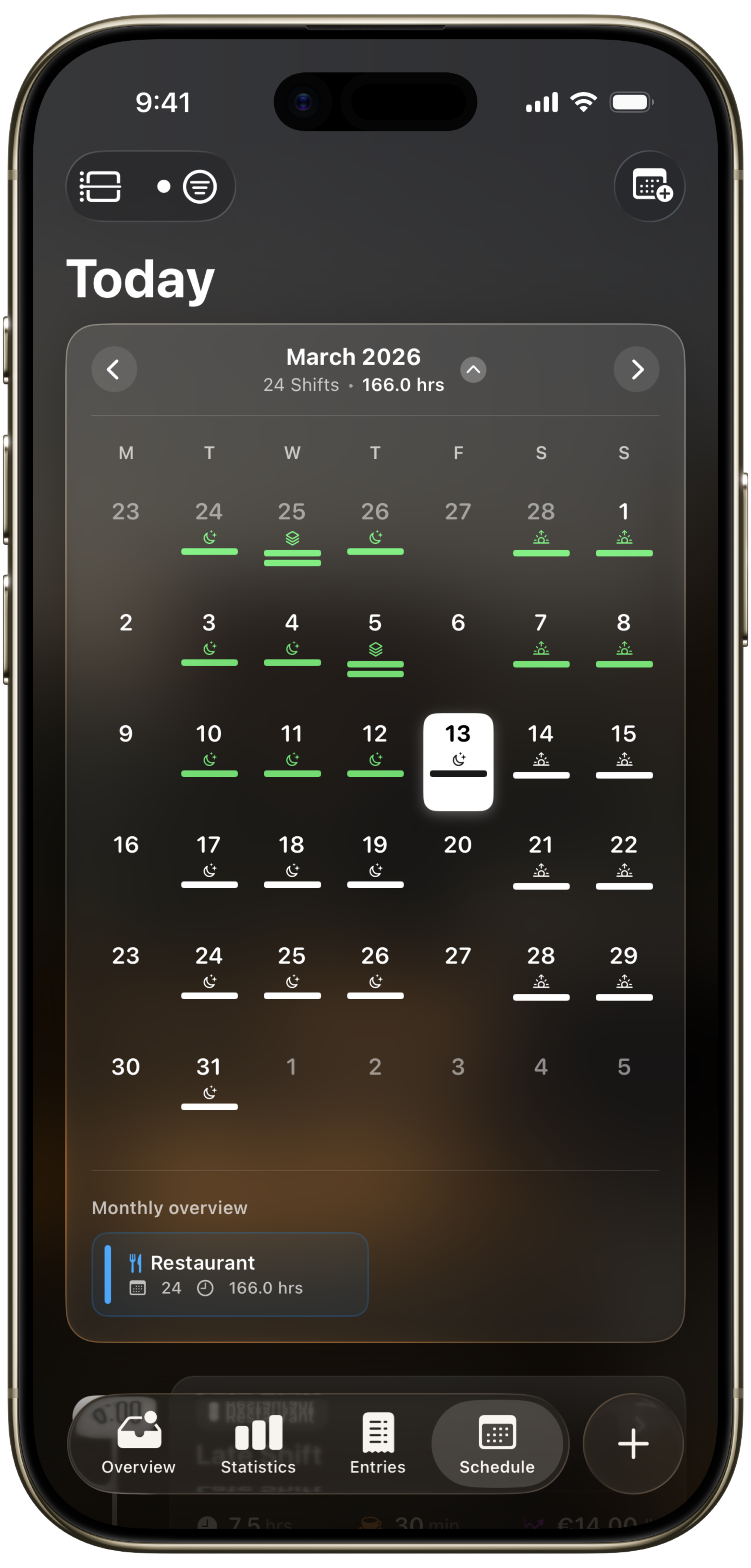 ShiftTap Schichtplanung auf dem iPhone